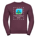 Burgundowa bluza unisex bez kaptura z własnym nadrukiem.jpg