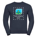 Granatowa bluza unisex bez kaptura z własnym nadrukiem.jpg