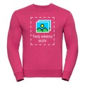 Różowa bluza unisex bez kaptura z własnym nadrukiem.jpg