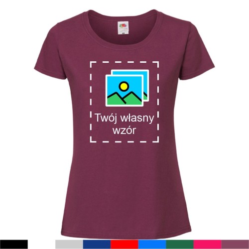 burgundowa koszulka damska z własnym nadrukiem.jpg
