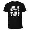 life is better with a dog - koszulka męska czarna.jpg